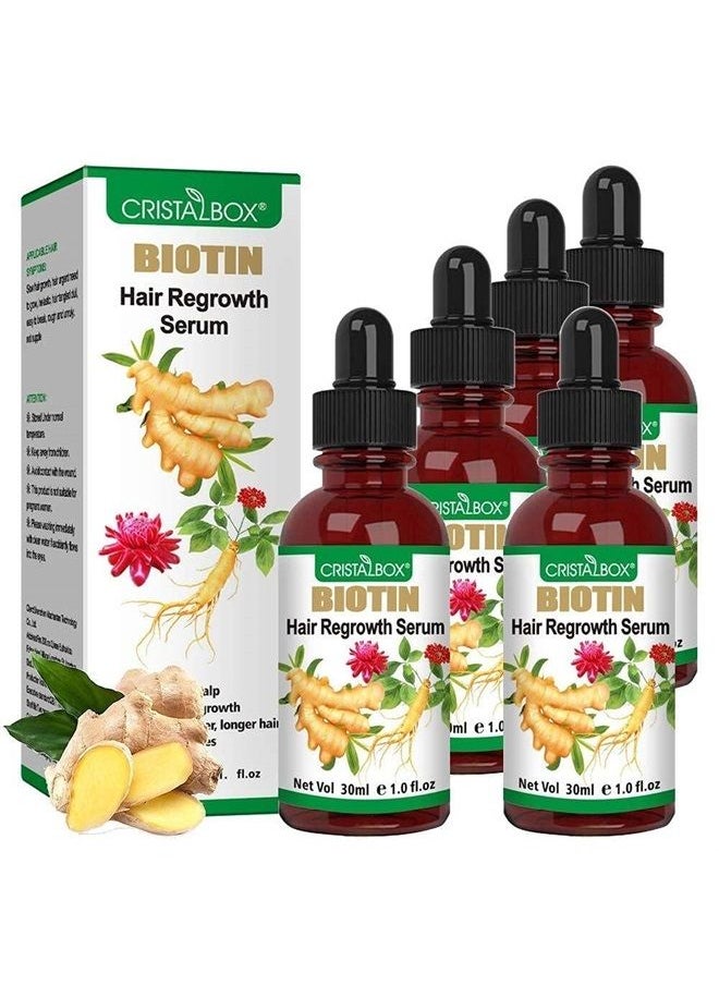 Cristalbox - 5 PACK Ginger Oil for Hair Growth,Hair Growth Serum,Biotin Hair Growth Oil,Hair Growth Ginger Serum for Men and Women,Hair Growth Treatment,Hair Loss Treatment,Promotes Thicker,Growth Hair - Image 1