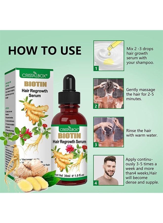 Cristalbox - 5 PACK Ginger Oil for Hair Growth,Hair Growth Serum,Biotin Hair Growth Oil,Hair Growth Ginger Serum for Men and Women,Hair Growth Treatment,Hair Loss Treatment,Promotes Thicker,Growth Hair - Image 1