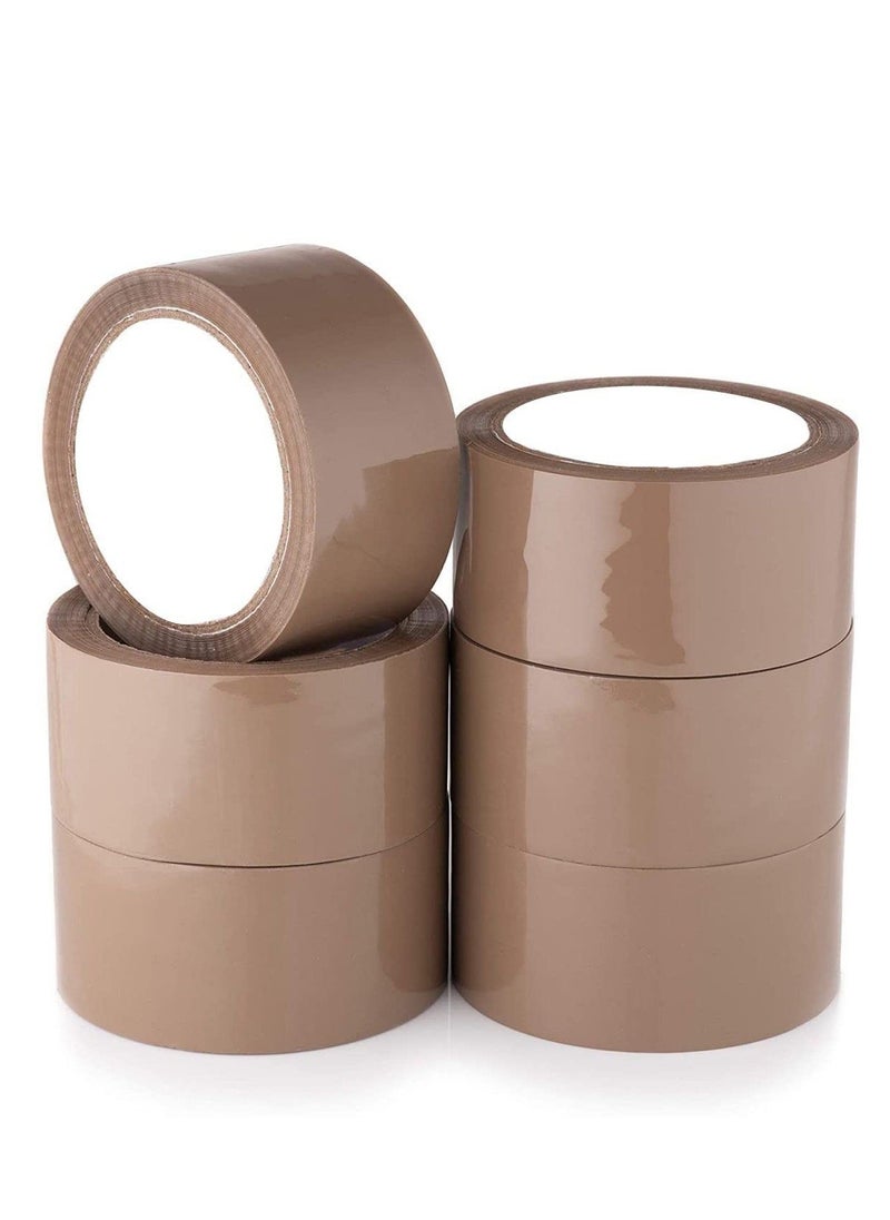 MARKQ Brown Packaging Tape, 2 inches x 50 yards Strong Heavy Duty Packing Tape for Parcel Boxes, Moving Boxes, Large Postal Bags, Office Use [6 Rolls]  - Image 1