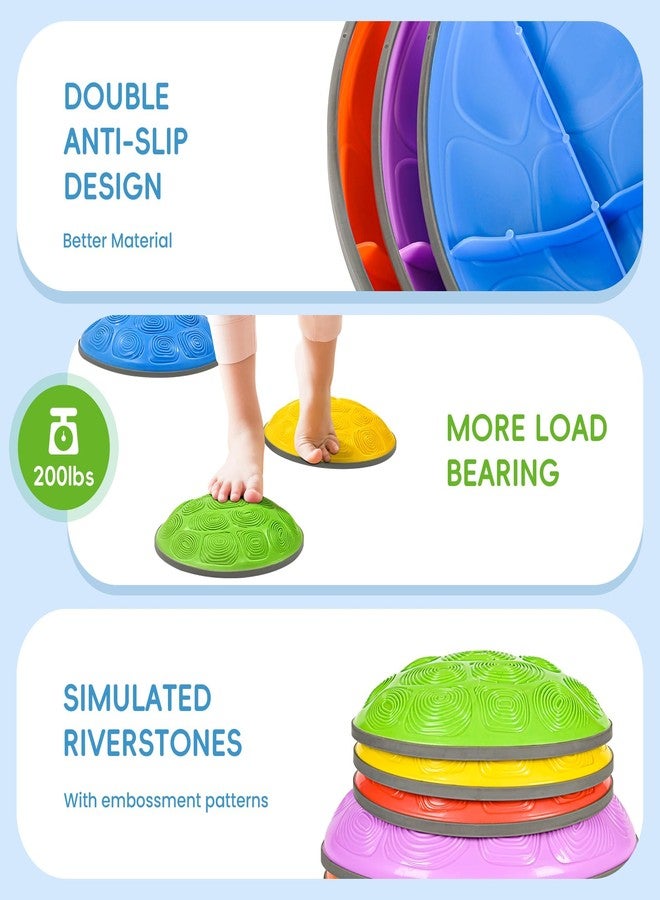 OUTREE Stepping Stones for Kids, 6 Pcs Balance Training and Sensory Coordination Turtle Stepping Stones for Obstacle Course，Non-Slip Bottom Balance Stone for Indoor or Outdoor Play - Image 4