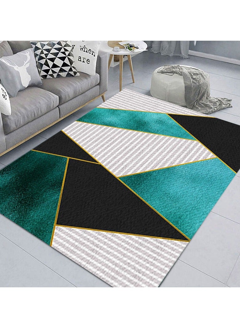 سجادة مستطيلة صغيرة من ألياف البوليستر عالية الجودة باللون الأخضر الطازج