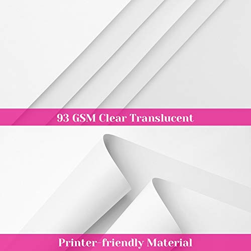 cridoz Vellum Paper, Cridoz 50 Sheets Vellum Transparent Paper 8.5 x 11 Inches Translucent Clear Paper for Printing Sketching Tracing Drawing Animation Wedding Invitations - Image 4