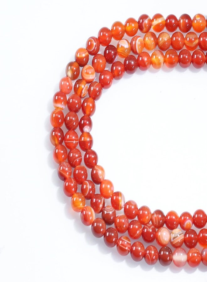 Clearain 8mm Natural Gemstone Round Red Stripe Agate Loose Beads for Jewelry Making Bracelets Necklace Earrings Art Craft (45-48pcs/strand) - Image 2