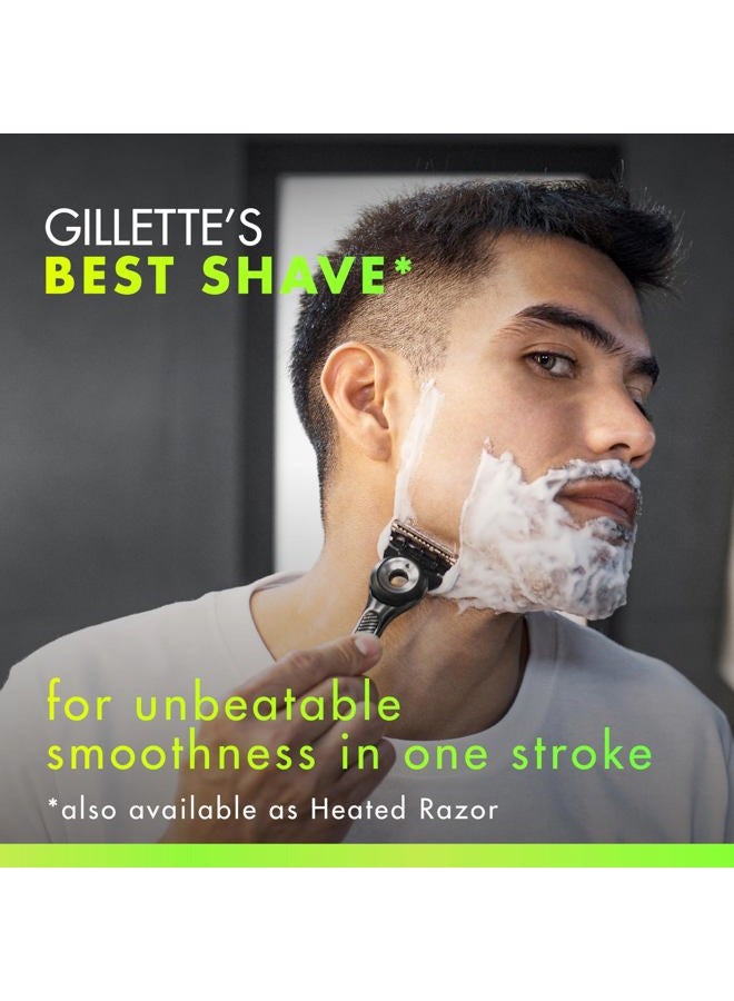 Gillette مختبرات مع شريط تقشير من جيليت للحلاقة للرجال - 1 مقبض، 4 شفرات حلاقة إضافية، هدايا العيد للرجال، تشمل حامل مغناطيسي فاخر - Image 2