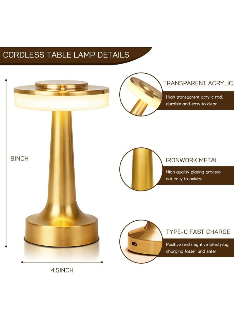 Portable LED Table Lamp with Touch Sensor, 3-Levels Brightness, Rechargeable Battery Up to 48 Hours Usage, Night Light for Kids Nursery, Nightstand Lamp, Bedside Lamp - Image 2