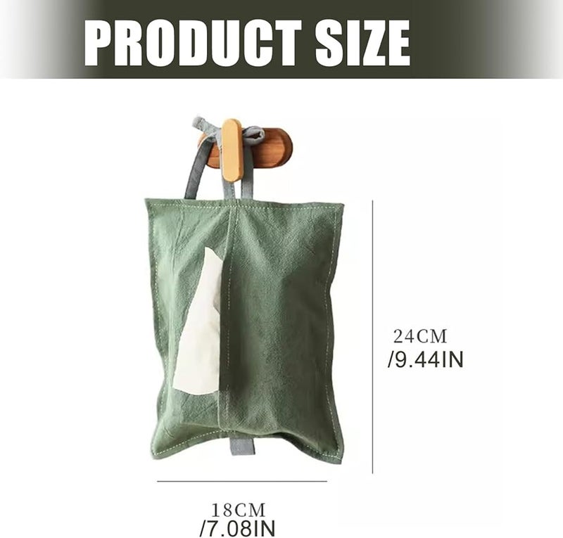 حامل علبة المناديل القطنية المغسول بلون الكراميل المثبت على الحائط منظّم التخزين متعدد الوظائف - Image 4