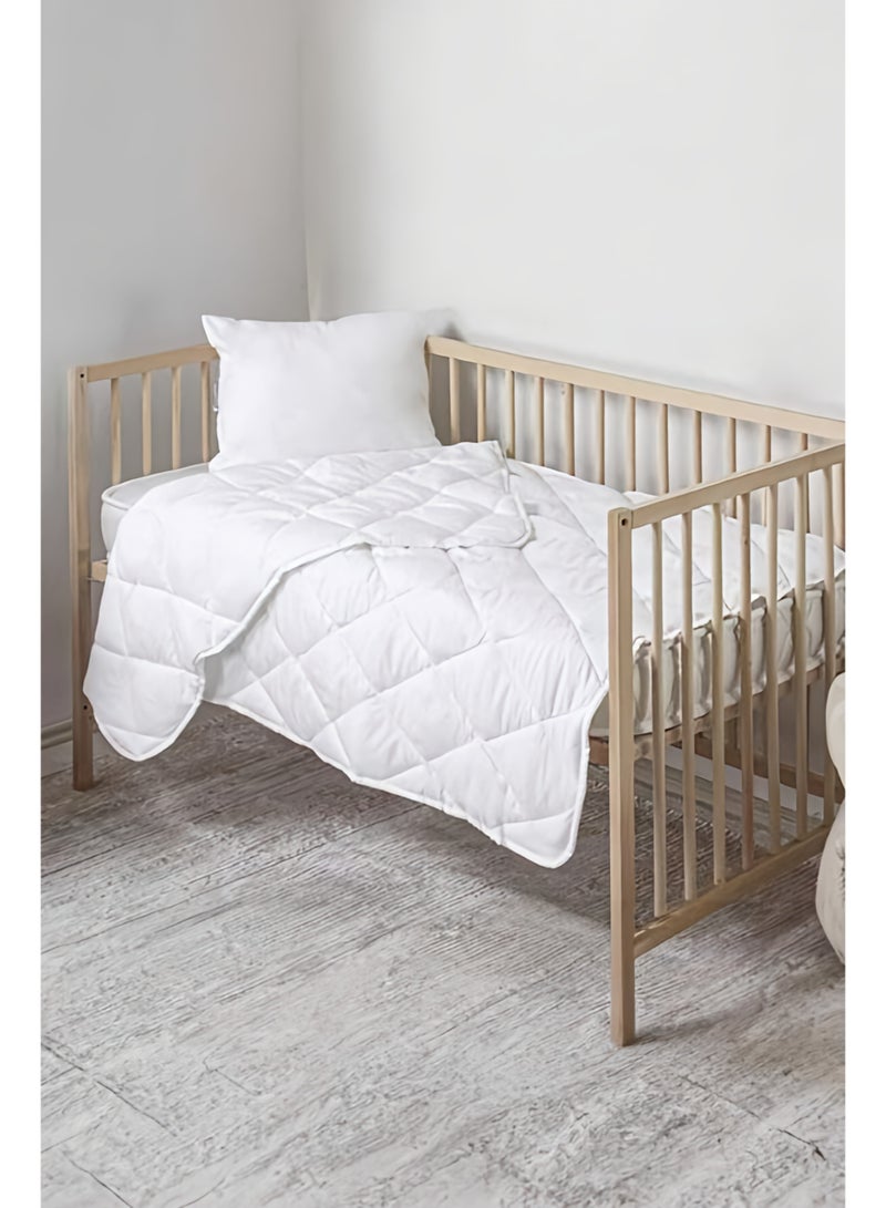 Kunzita Home Children's quilt with microfiber filling (95x145) with a 35x50 pillow - white - Image 1