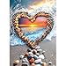 MINIWAN Romantic Heart Shaped Pebble Beach Sunset 1000 Piece Jigsaw Puzzle for Adults Ocean Wave Stone Heart Jigsaw Puzzle Romantic Valentine Gift for Nature Lover Couples 275x197 Inch - Image 2