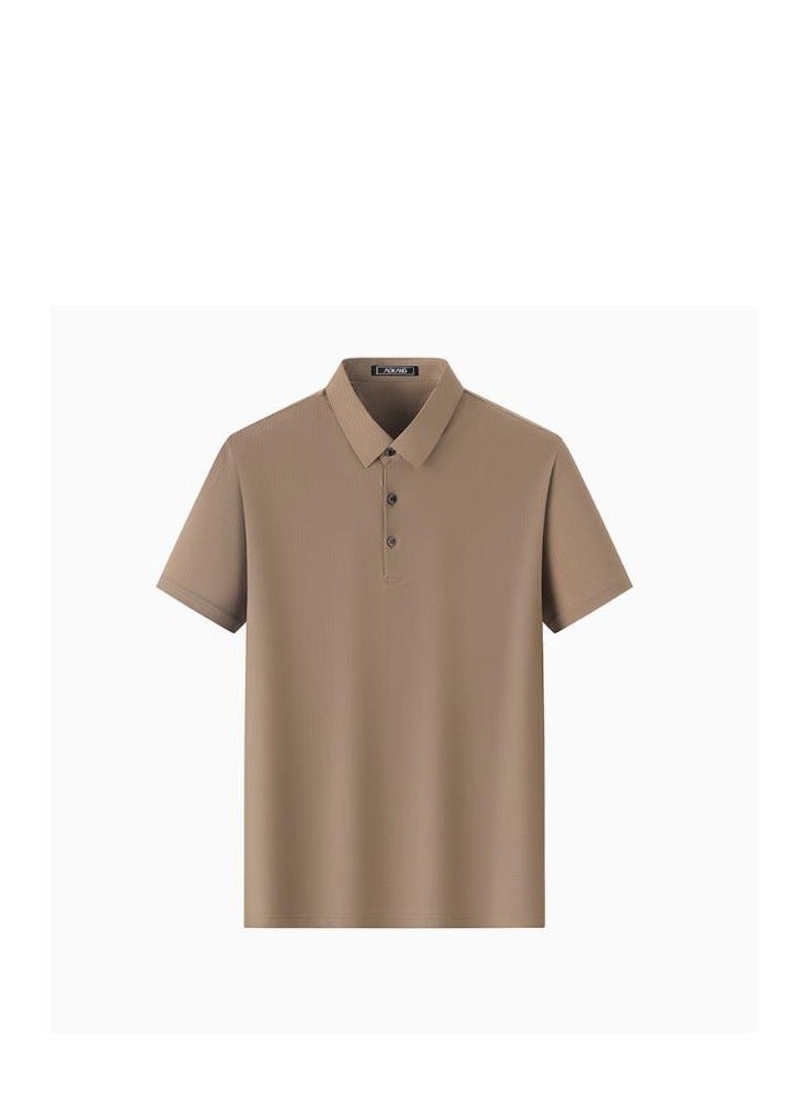 AOKANG Men's Elastic Breathable Short Sleeve Polo - Image 1