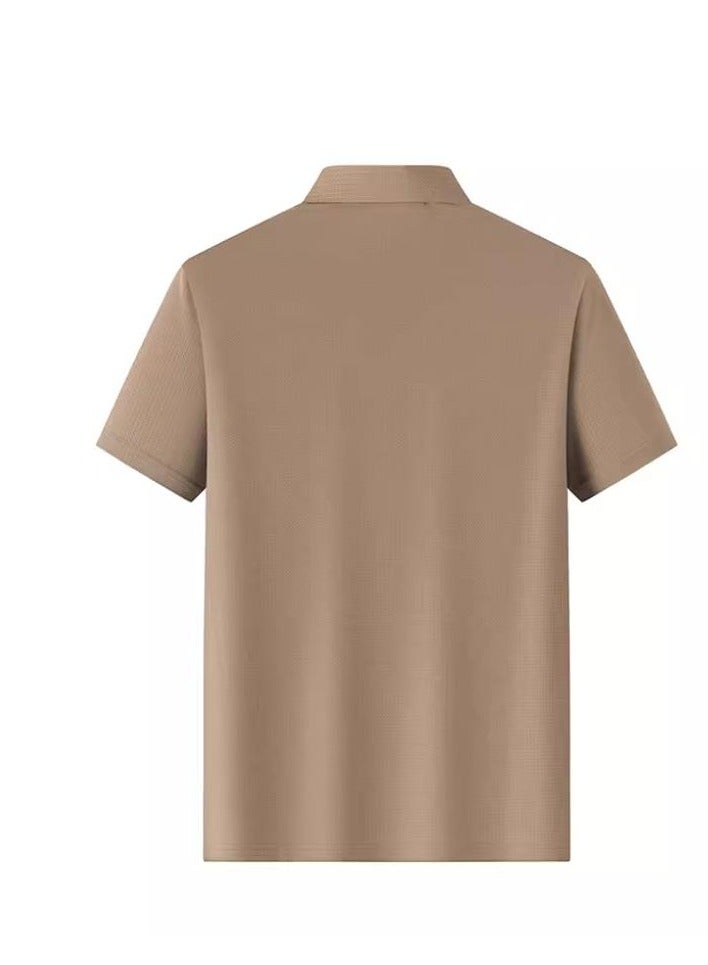 AOKANG Men's Elastic Breathable Short Sleeve Polo - Image 2