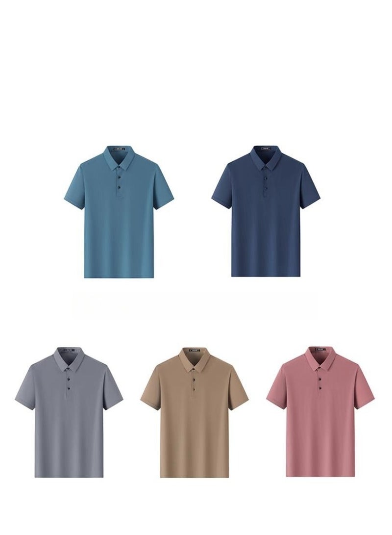 AOKANG Men's Elastic Breathable Short Sleeve Polo - Image 3