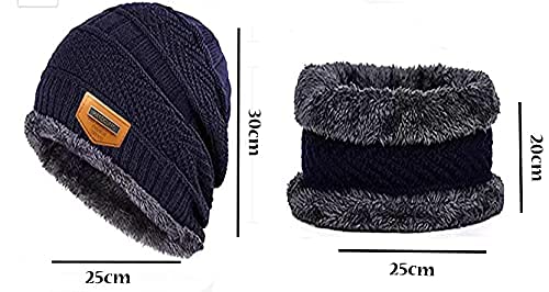 Handcuffs Winter Cap with Neck Scarf – Thermal Beanie with Neck Warmer for Men & Women Thick And Fluffy Woolen Cap for Cold Weather, Ski, Outdoor Activities (Black) - Image 5