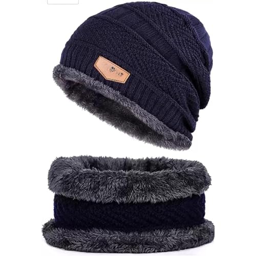 Handcuffs Winter Cap with Neck Scarf – Thermal Beanie with Neck Warmer for Men & Women Thick And Fluffy Woolen Cap for Cold Weather, Ski, Outdoor Activities (Black) - Image 3