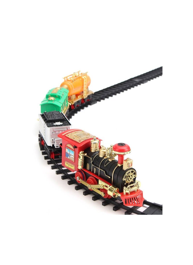 21 PIECES REMOTE CONTROL BIG TRAIN SET WITH REAL SMOKE AND SOUND (Multicolor)  - Image 1