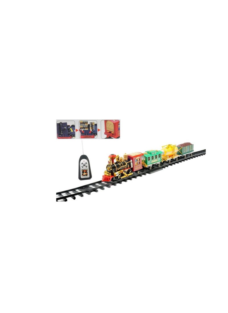 21 PIECES REMOTE CONTROL BIG TRAIN SET WITH REAL SMOKE AND SOUND (Multicolor)  - Image 4