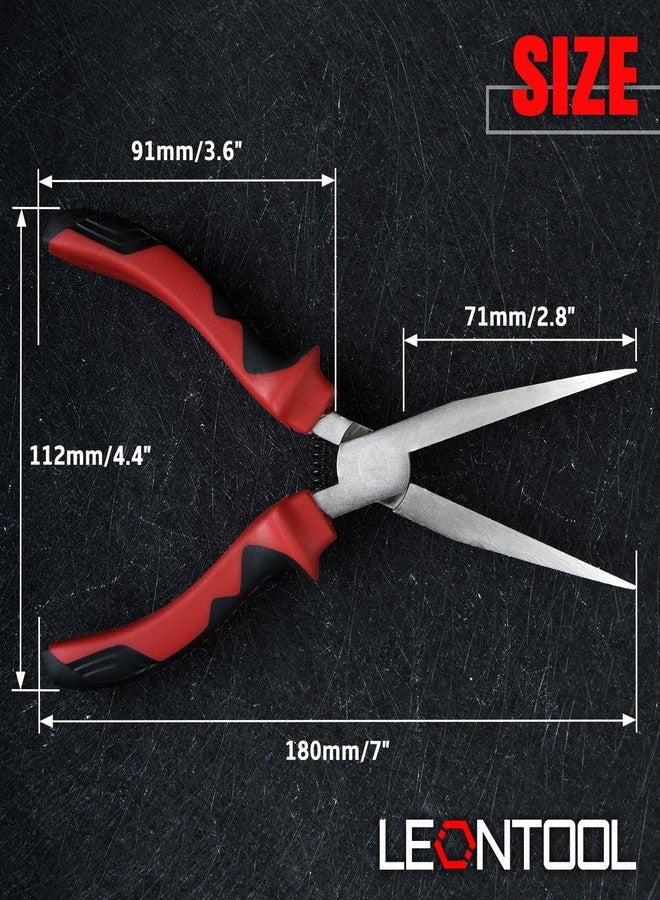 LEONTOOL 7 Inches Long Flat Nose Pliers Smooth Jaw Duckbill Pliers Spring Loaded Extra Long Nose Pliers Flat Pliers Jewelry Pliers for Jewelry Making Wire Bending Wrapping Straightening, TPR Handle - Image 4