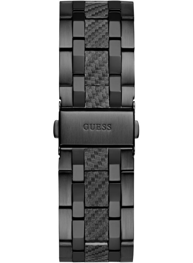 GUESS Men's 44mm Watch - Black Bracelet Black Dial Black Case - Image 3