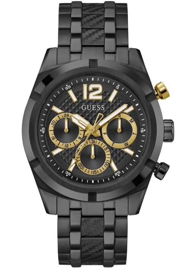 GUESS Men's 44mm Watch - Black Bracelet Black Dial Black Case - Image 1