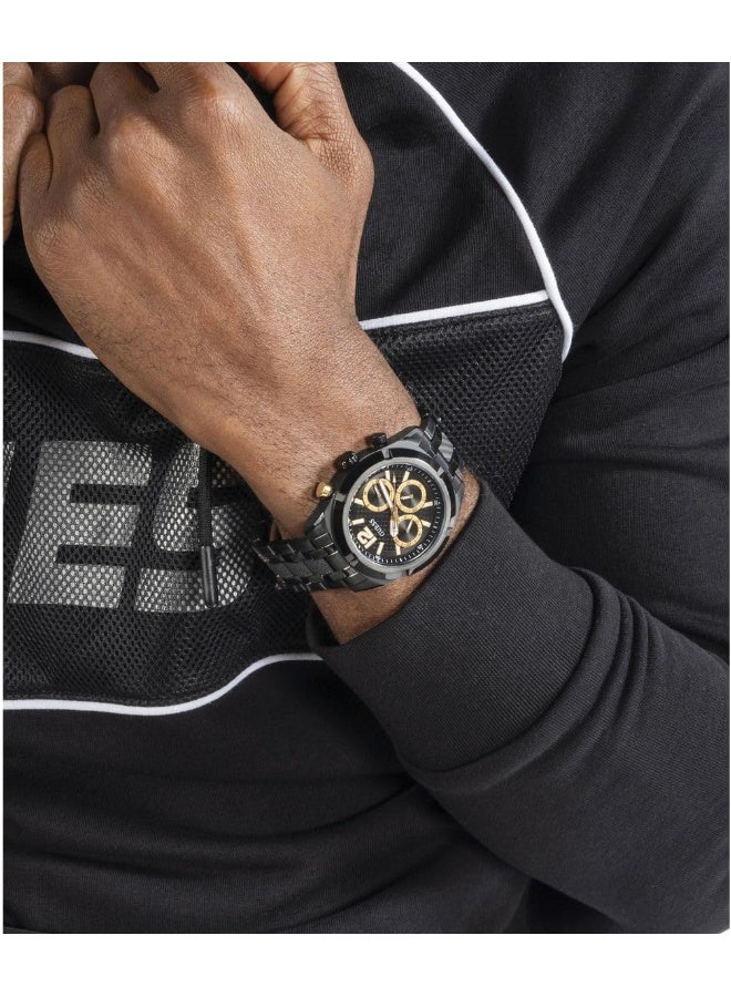 GUESS Men's 44mm Watch - Black Bracelet Black Dial Black Case - Image 4