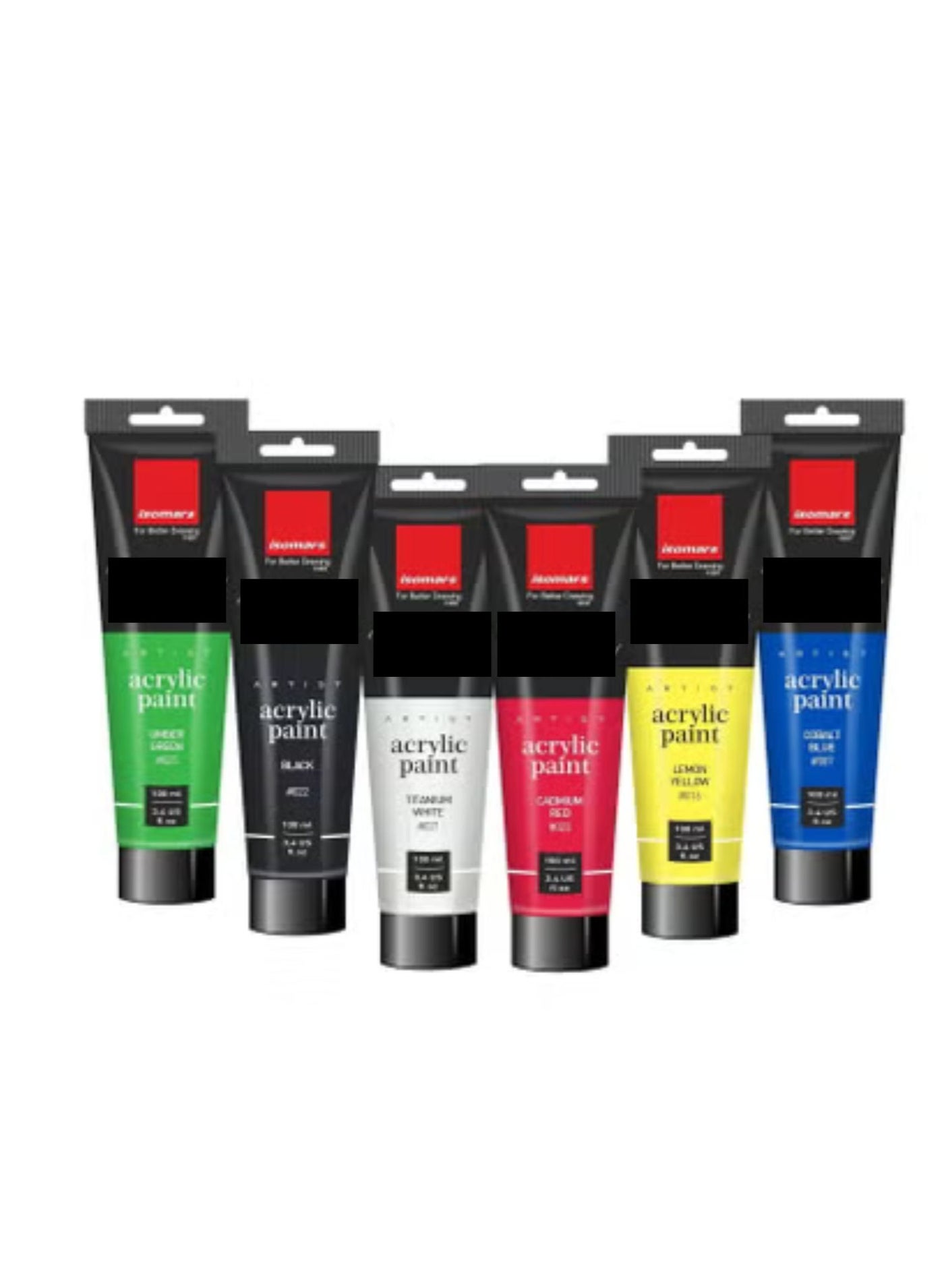 Isomars Acrylic Paints - (100ml) - Set of 12 Vibrant Pigminted & Fadeproof Colours - ARTIST SERIES - For Canvas Painting, Scrap Book, Paper Board, Wood & Terracotta
