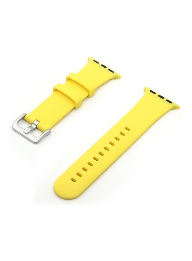NIBEMINENT Replacement Watchband For Apple Watch Series 7 45mm/6 & SE 5 4 44mm/3 2 1 42mm Yellow - Image 1