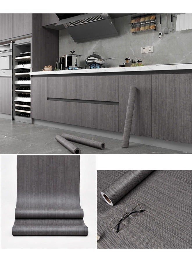 Zeemey 1 Roll Wood Grain Door Sticker, Self-adhesive Removable PVC Wallpaper, Peel & Stick Wallpaper For Kitchen Bedroom Living Room Countertop Furniture, Renovation Wallpaper, Home Decor & Furniture Renovation(40*500cm)  - Image 1