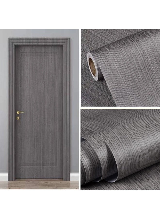 Zeemey 1 Roll Wood Grain Door Sticker, Self-adhesive Removable PVC Wallpaper, Peel & Stick Wallpaper For Kitchen Bedroom Living Room Countertop Furniture, Renovation Wallpaper, Home Decor & Furniture Renovation(40*500cm)  - Image 2