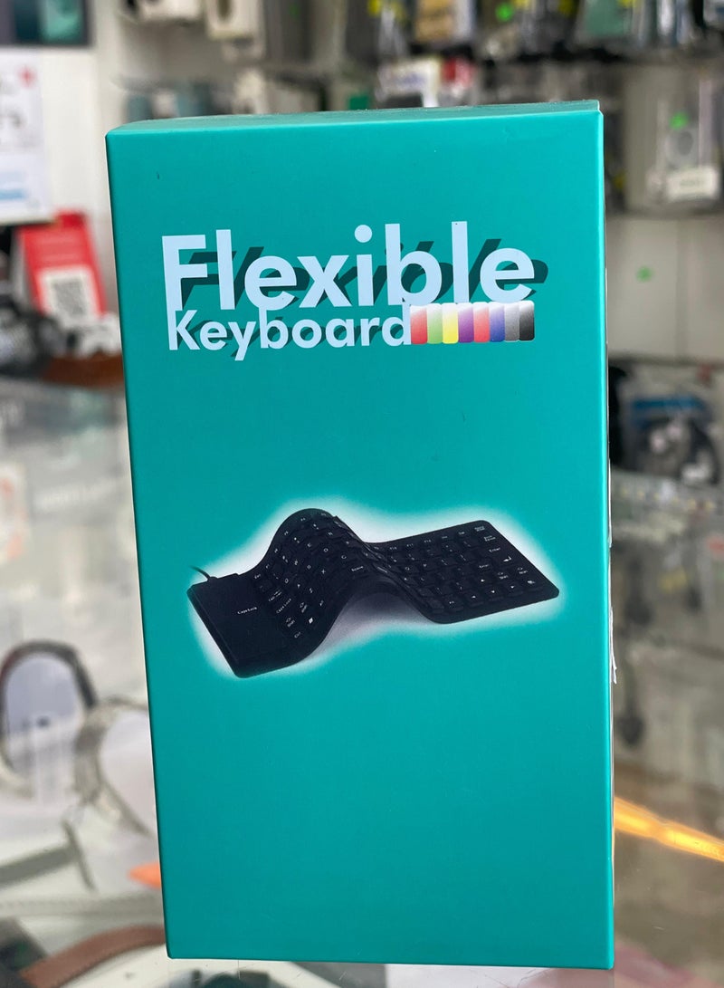 USB 2.0 Silicon Flexible USB Keyboard (85-Keys) Silicone Rubber Waterproof Flexible & Foldable  - Image 1