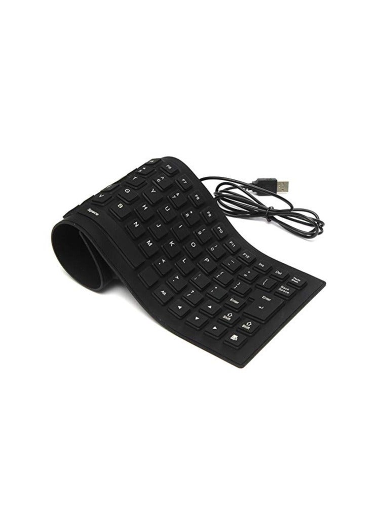 USB 2.0 Silicon Flexible USB Keyboard (85-Keys) Silicone Rubber Waterproof Flexible & Foldable  - Image 2