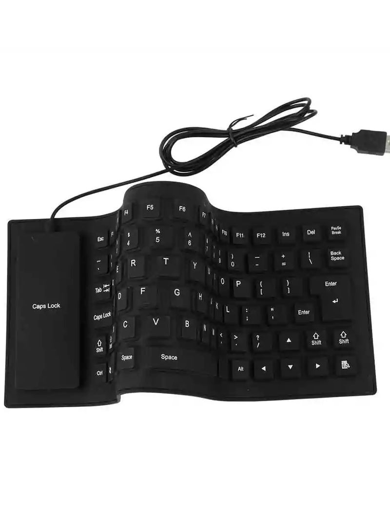 USB 2.0 Silicon Flexible USB Keyboard (85-Keys) Silicone Rubber Waterproof Flexible & Foldable  - Image 3