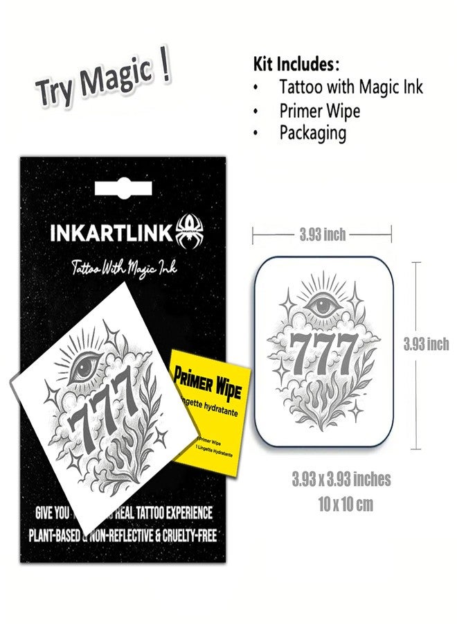 INKARTLINK Temporary Tattoos for Adult, 777 Fake Tattoos That Look Real and Last Long, All-Seeing Eye Waterproof Realistic - Image 2