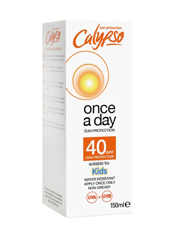 CALYPSO Once A Day Sun Protection Lotion for Kids SPF40 150 ml  - Image 1