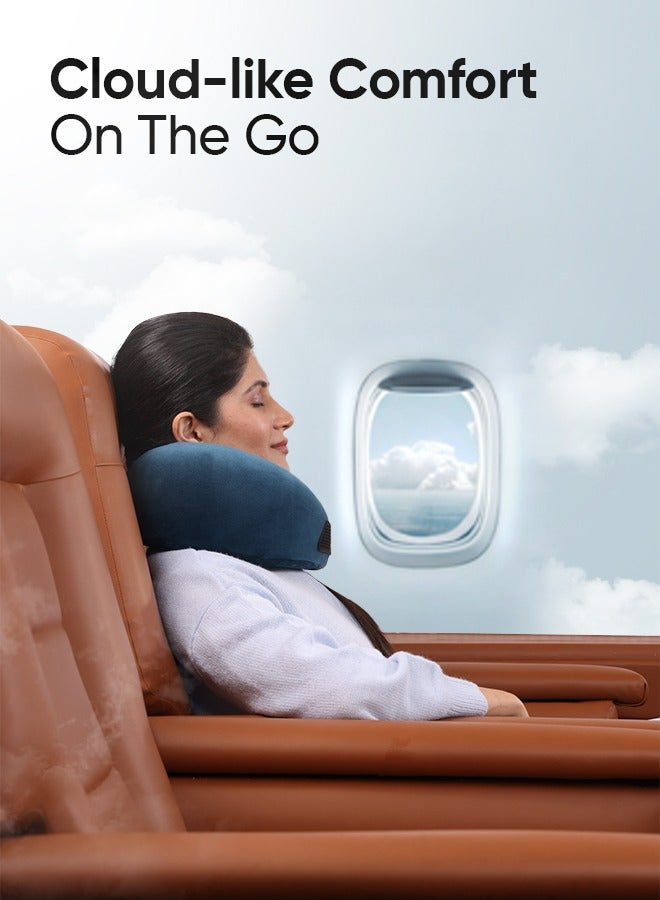 Frido Travel Neck Pillow | Premium Memory Foam Neck Pillow for Flight Travel, Car Sleeping | Adjustable Head Rest, Neck Rest Travelling Pillow for Sleeping Head Support | Wine Colour, Pack of 1 - Image 3