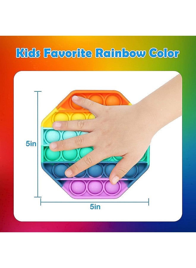 SEAHELTON SEAHELTON Pop It Fidget Toys, Big Push Pop Its Bubble Fidget Sensory Toy, Autism Special Needs Silicone Stress Relief Toys for Girls, Boys, Kids, Adults (Octagon)  - Image 3