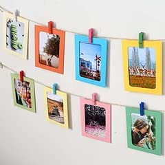 3A Featuretail 1.5 Inch Wooden Clothespins Photo Paper Peg Pin Craft Clips with Jute Rope (Pack of 50 Clips and 10 Metre Jute Rope, Multicolor) - Image 3