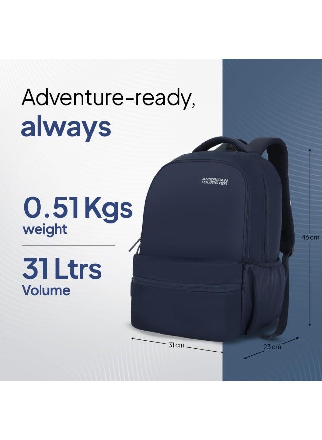 American Tourister Lex Style 01, 31L & 17" Inch Laptop Backpack for College & Office with Front Organizer, Backpack bag for Man & Women - Navy - Image 4