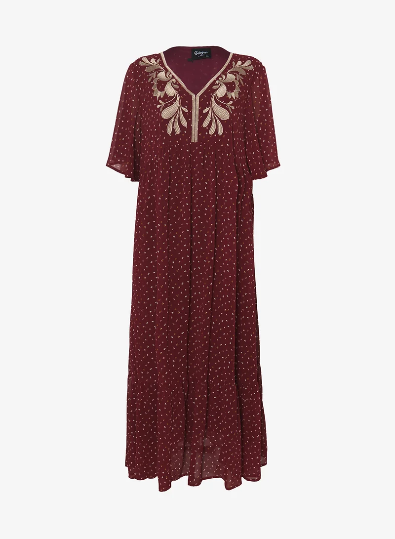 Ginger Plus Boho Embroidered A Line Dress