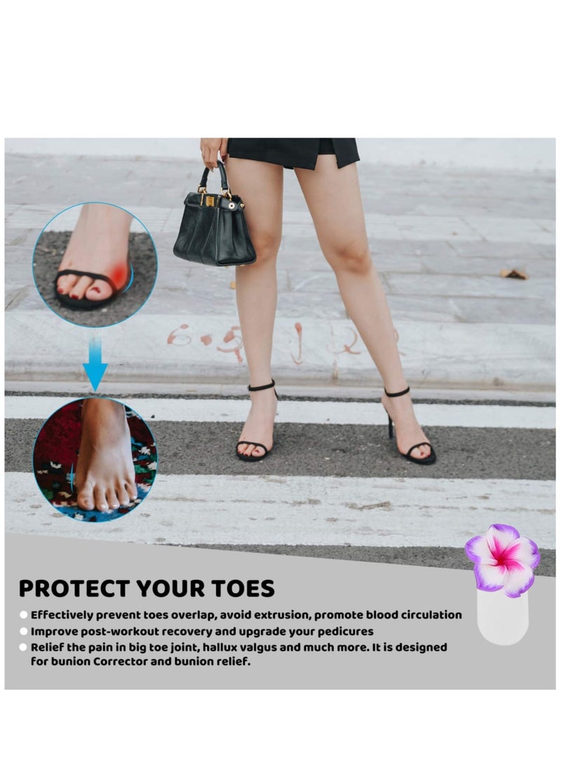 Zikra 32 pcs Silicone Toe Separators Flower Toe Spacers Reusable Pedicure Dividers Nail Art Manicure Polish Guards Pedicure DIY Tools for Home Salon - Image 5