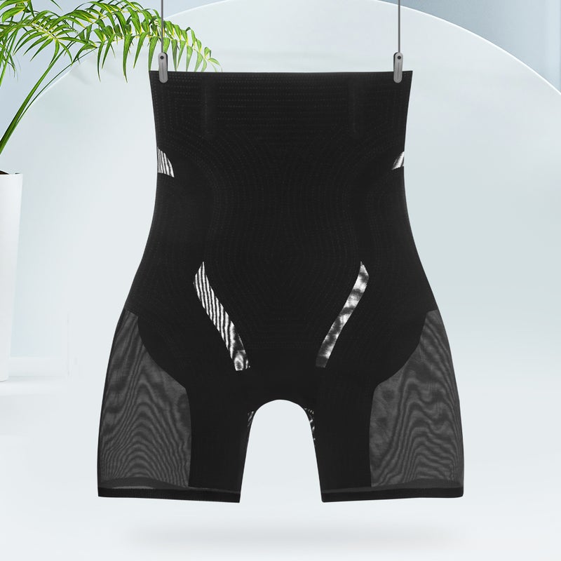 Summer High-Waist Tummy Control Slimming Panties Breathable Shapewear Black - Image 1