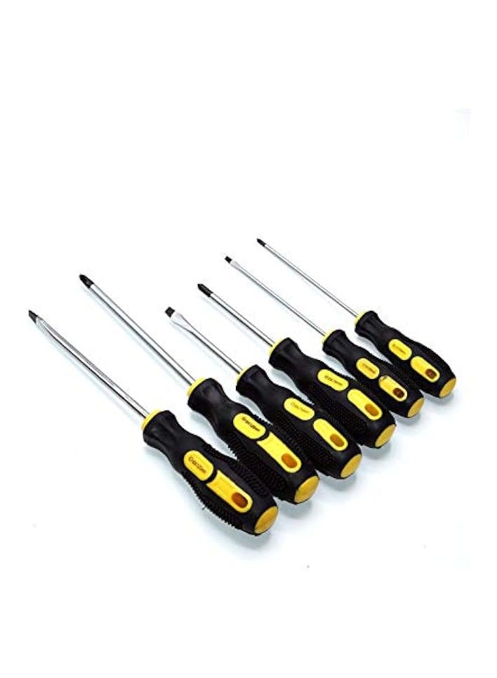 erorex Magnetic Screwdriver Set | 6 Pieces Non-Slip Wide Comfortable Handle Screwdriver Set, Micro-Fine Grip, Heavy Duty, Rust Resistant, MAGNETIC TIPS | Craftsman Toolkit For Wet, Oily Hand Work  - Image 1