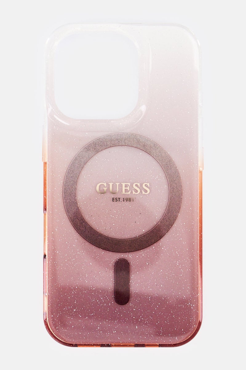 GUESS iPhone 16 Pro Brand Logo Glittered Protective Case, Multicolor - Image 1