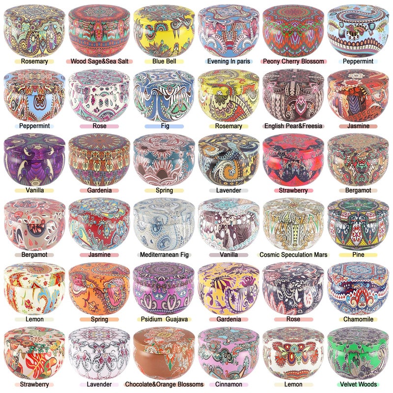 YOROXRG Scented Candles 36 Pack Soy Wax Travel Tin Jar Candles for Home 2.5 OZ Scented Candles for Mom for Christmas, Birthday, Thanksgiving, Mother's Day - Image 2