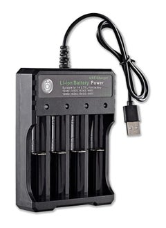 18650 Battery Charger 4 Slot, Battery Charger for 18650 Rechargeable Batteries, Universal Smart LED Display, 18650 Charger, UK Lithium Battery Charger, 3.7V with Micro USB 18350 14500 (No Battery)