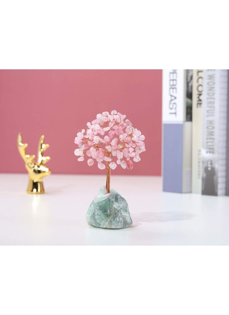 KASTWAVE Rose Quartz Crystal Tree Feng Shui Money Tree Healing Stones Gem Natural Gemstones Bonsai Chakra Tree of Life Ornaments Home Office Table Decoration Spiritual Good Luck Gift  - Image 3