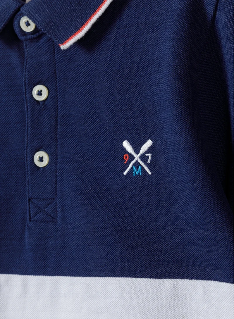 MINOTI Boys' Short Sleeve Polo Shirt with Button Placket