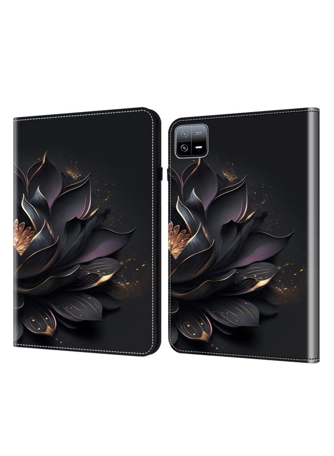 HuHa Case Cover For Xiaomi Pad 6 / Pad 6 Pro Crystal Texture Painted Leather Tablet Case Purple Lotus 