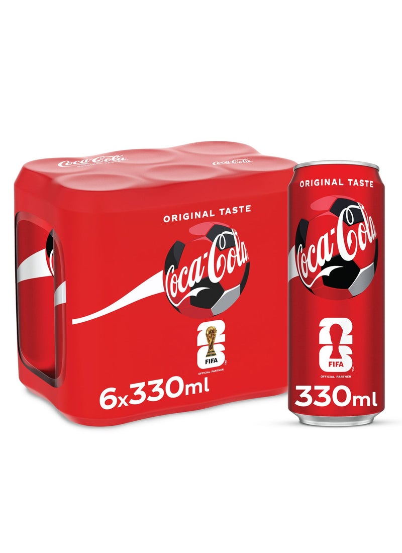 noon Pringles Original Chips 70grams + Coca Cola Original Taste Carbonated Soft Drink Can 330ml Pack of 6 - Image 3