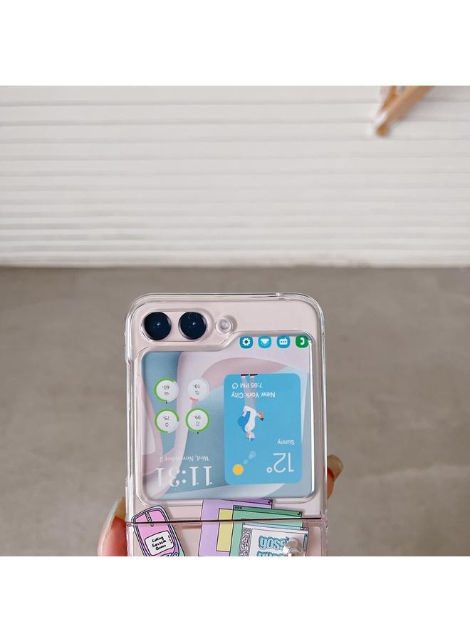 اس-توب جراب لهاتف Samsung Galaxy Z Flip6 5G، جراب شفاف قابل للطي بنمط مطبوع عليه صورة شخصية - Image 3