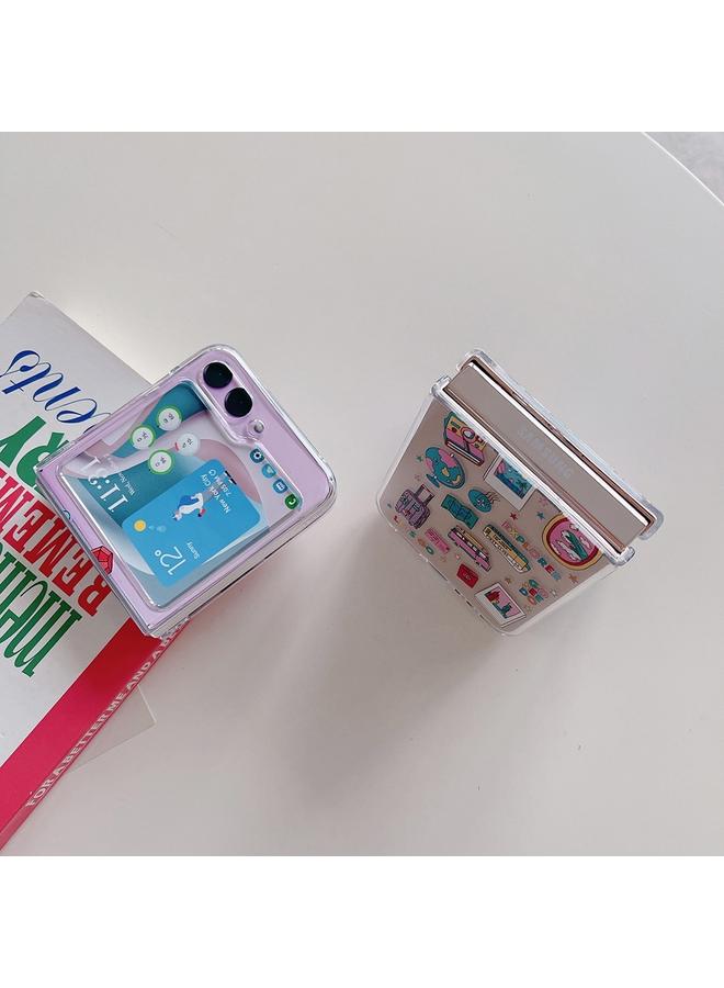 اس-توب جراب لهاتف Samsung Galaxy Z Flip6 5G، جراب شفاف قابل للطي بنمط مطبوع عليه صورة شخصية - Image 5