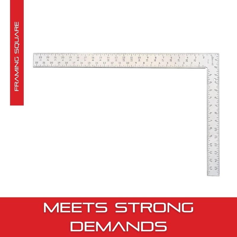 Starrett Starrett Professional Framing Square with Clear Coating and 18 Graduations Stamping  Tempered Steel 24 x 2 Body 16 x 112 Tongue  FS24  - Image 3